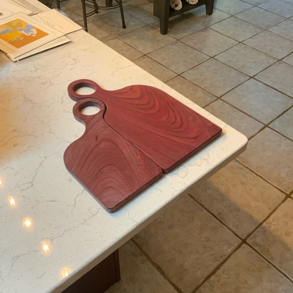 Purpleheart Charcuterie Board Set – “Romeo & Juliet” CNC Crafted & Hand-Finished